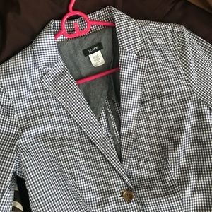 J. Crew Blue/White Gingham Blazer